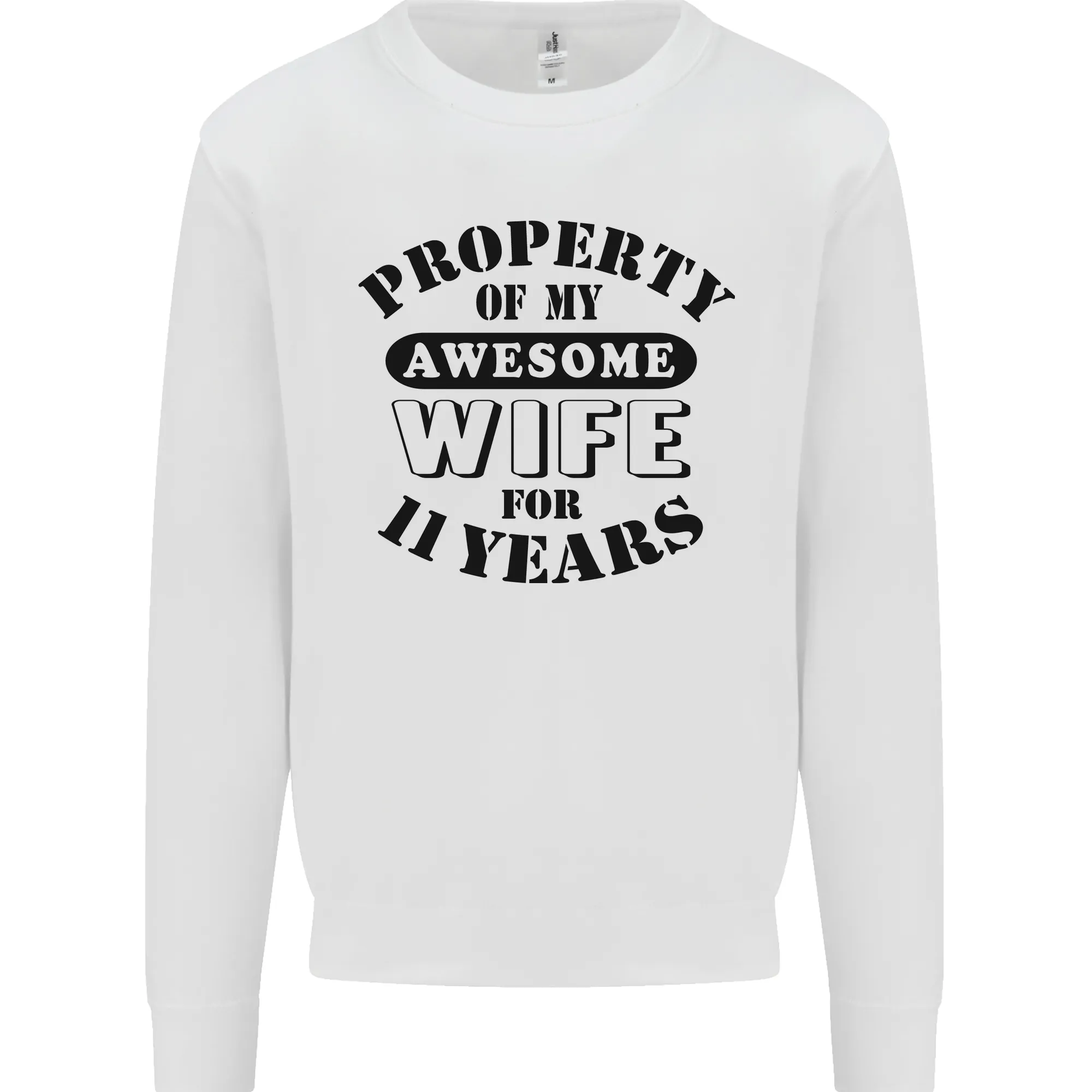 11th Wedding Anniversary 11 Year Funny Wife Mens Sweatshirt Jumper