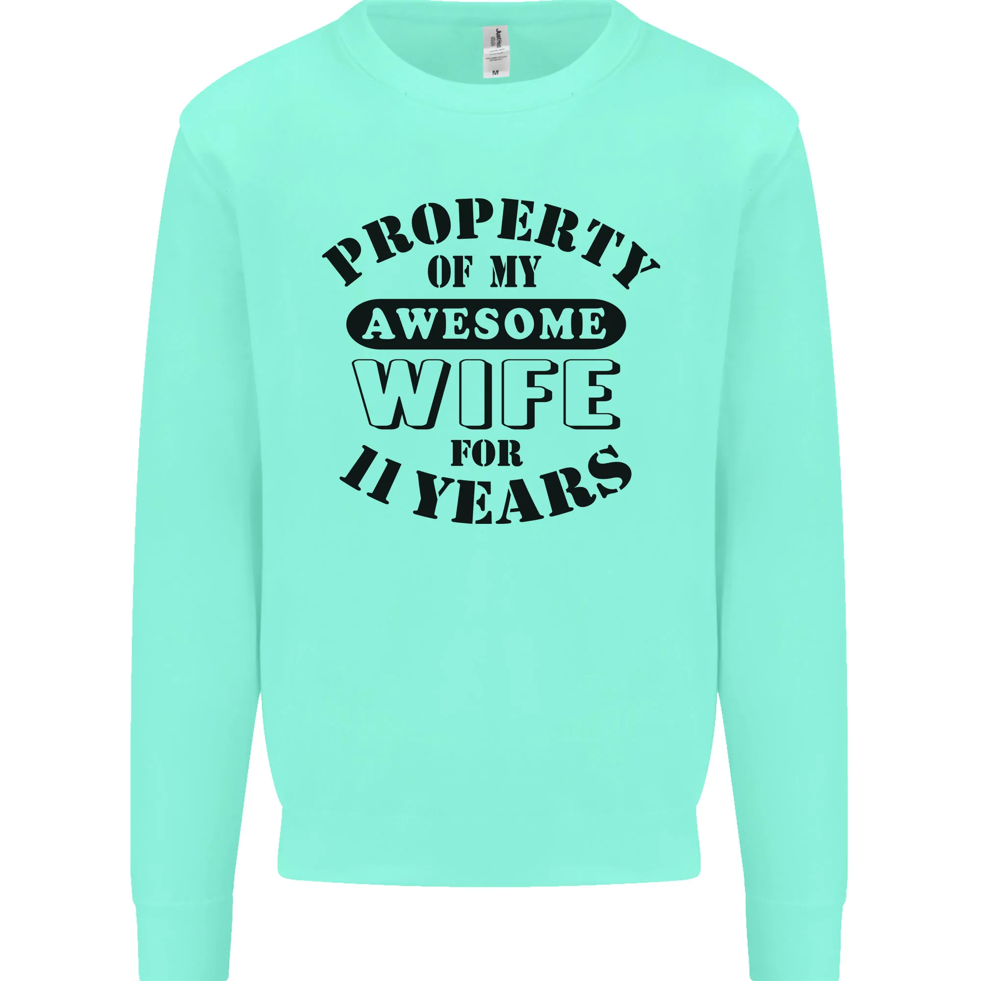 11th Wedding Anniversary 11 Year Funny Wife Mens Sweatshirt Jumper