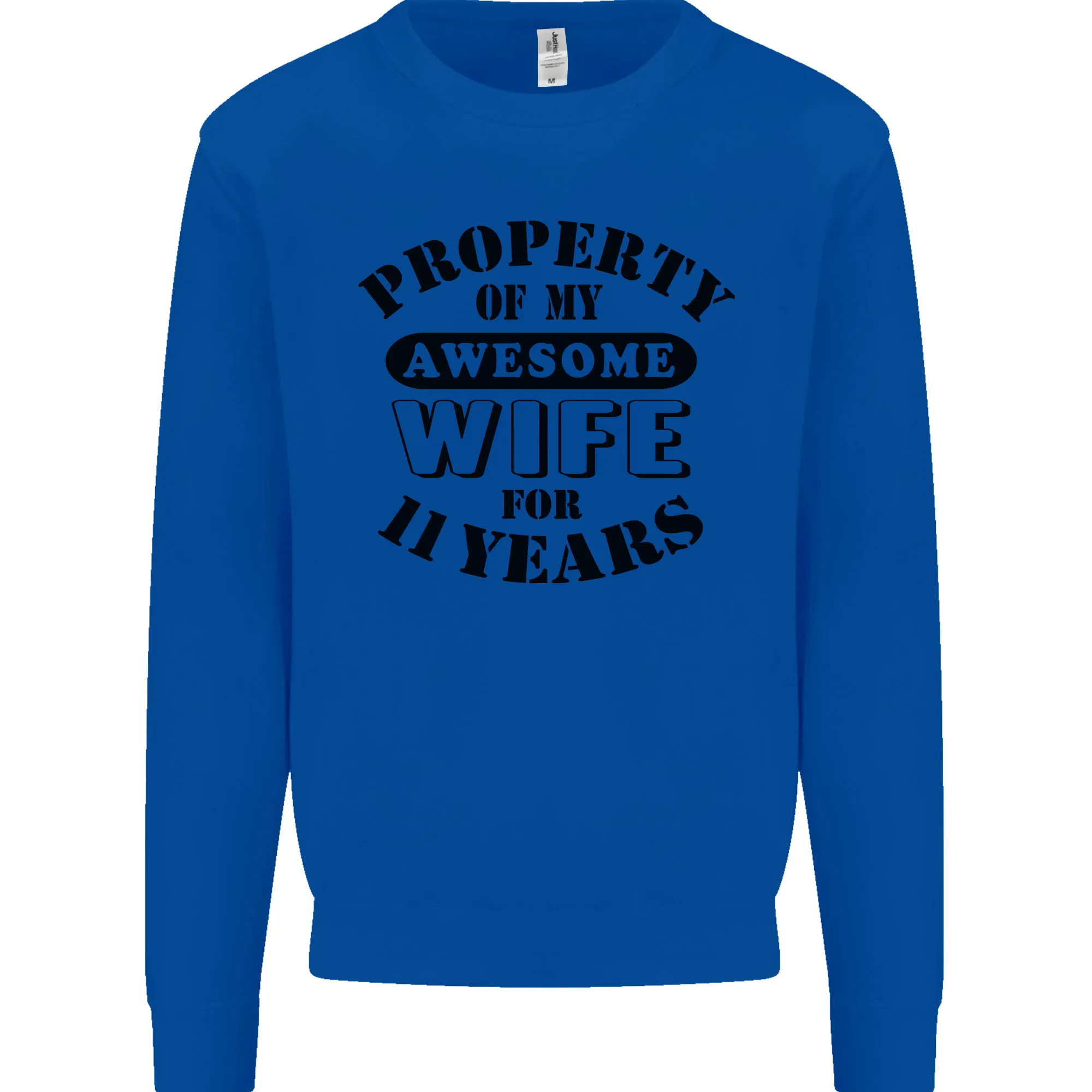 11th Wedding Anniversary 11 Year Funny Wife Mens Sweatshirt Jumper