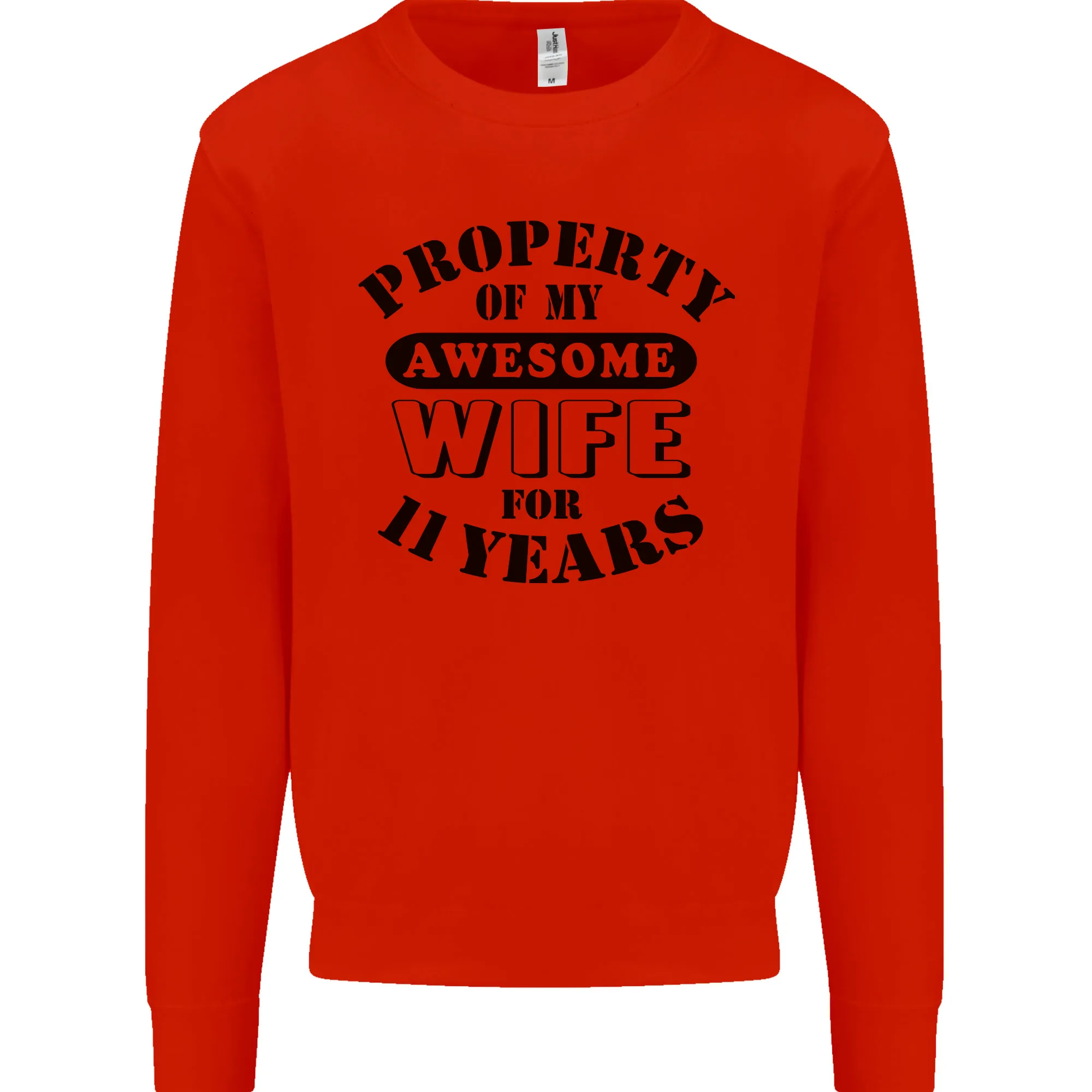 11th Wedding Anniversary 11 Year Funny Wife Mens Sweatshirt Jumper