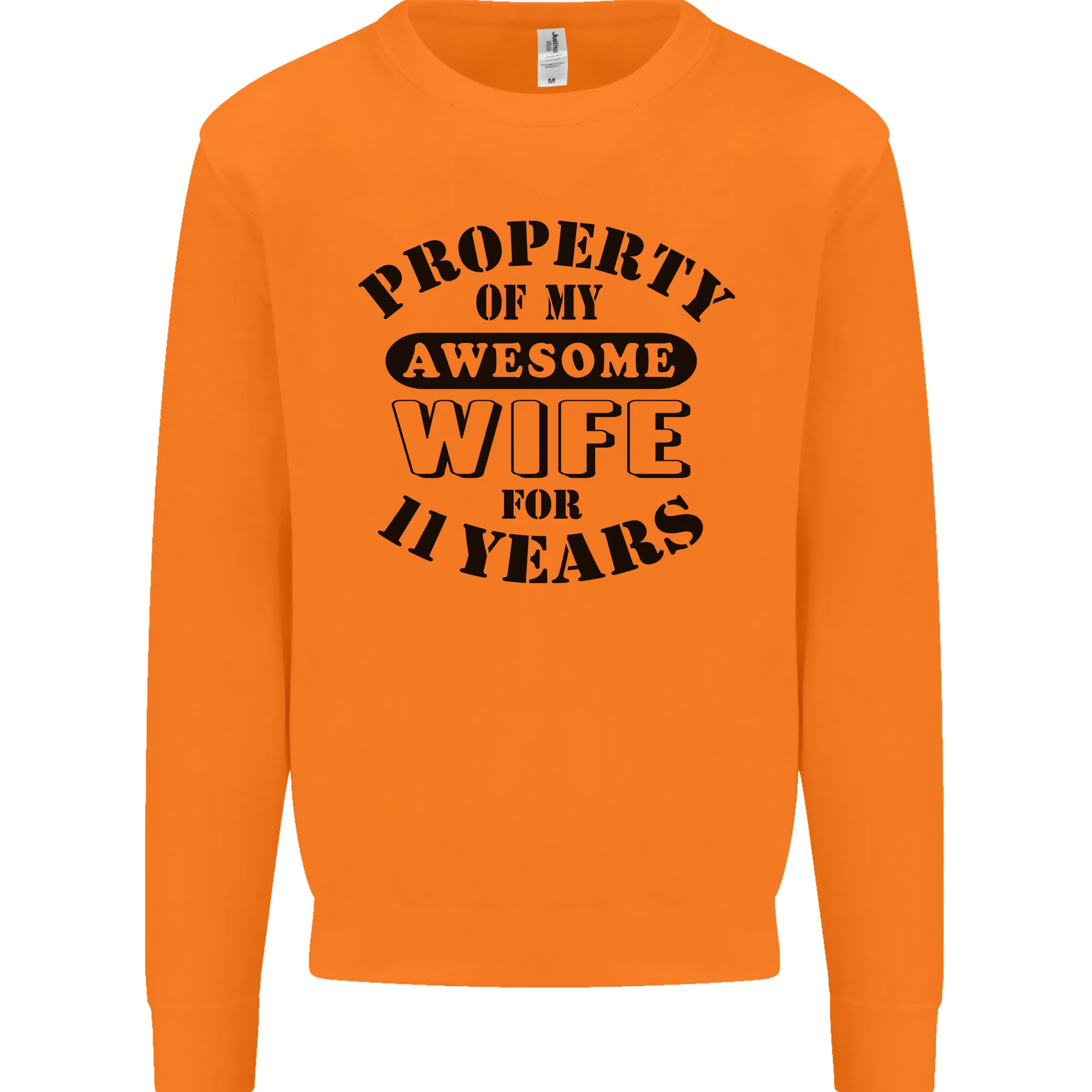 11th Wedding Anniversary 11 Year Funny Wife Mens Sweatshirt Jumper