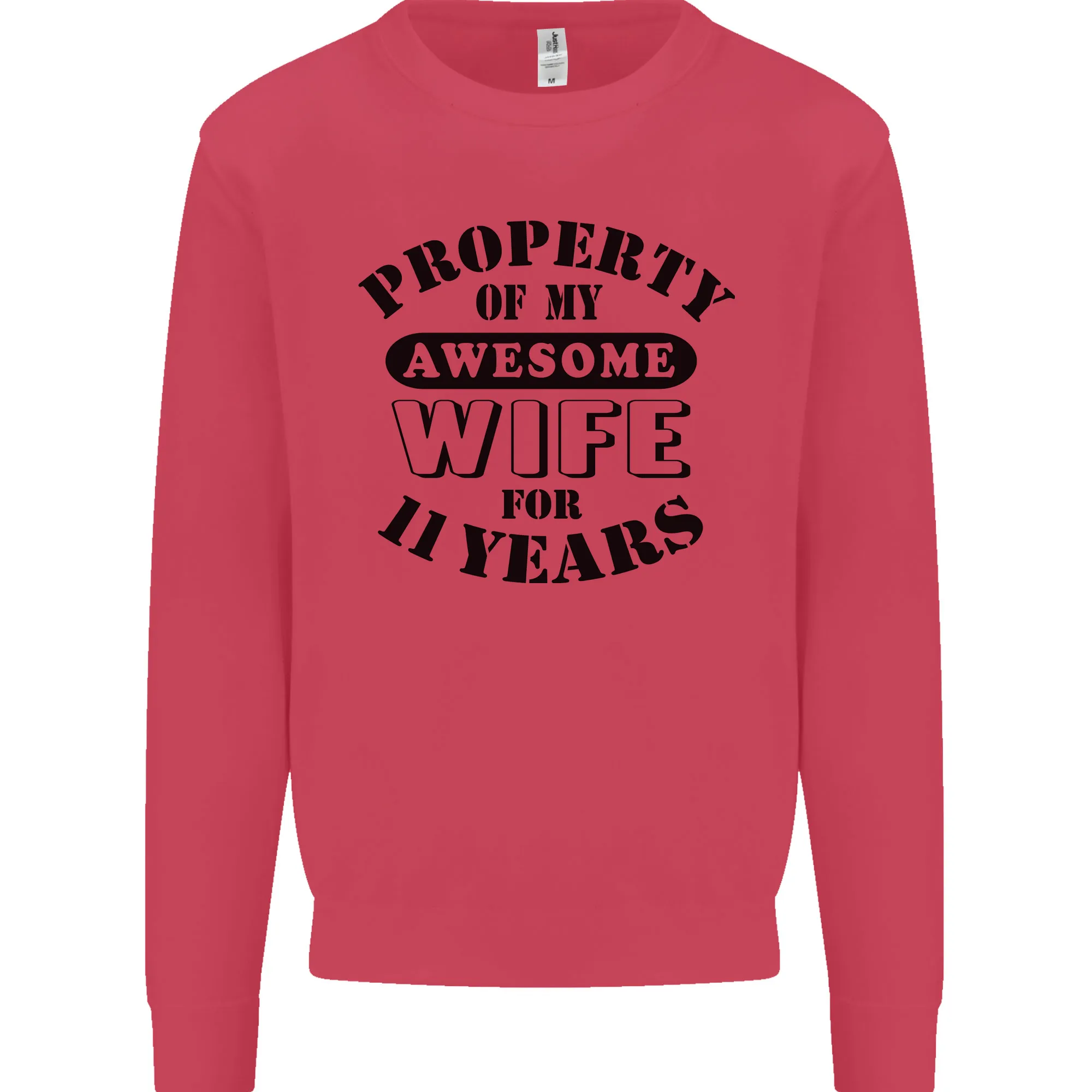 11th Wedding Anniversary 11 Year Funny Wife Mens Sweatshirt Jumper