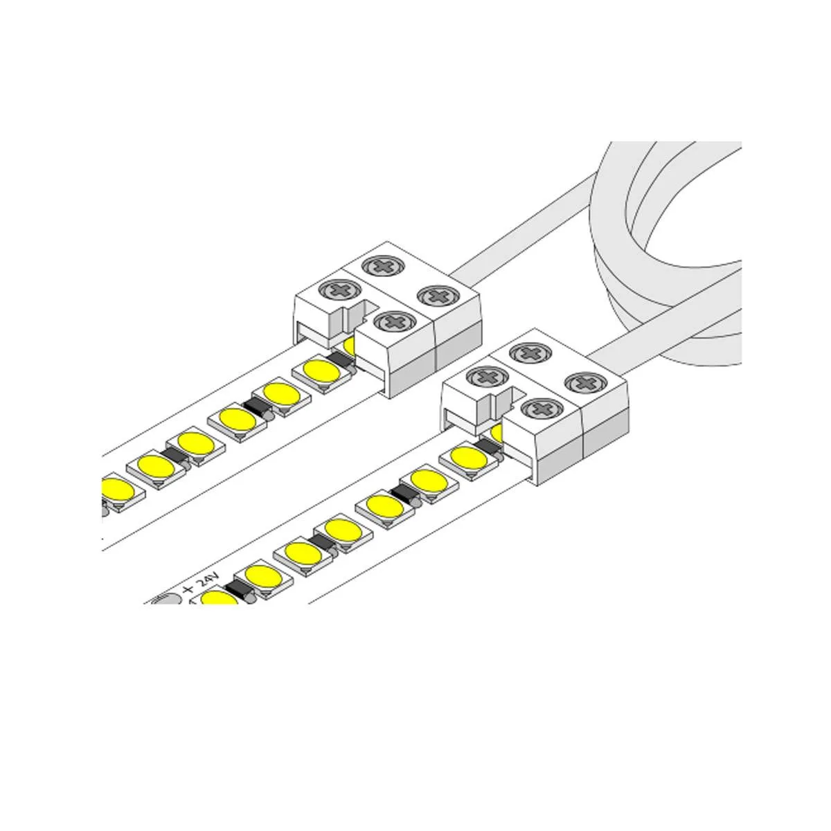 12mm Tape to Tape Terminal Block Connector with 60in. Jumper cable for Valent X Strip Lights