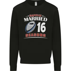 16 Year Wedding Anniversary 16th Rugby Mens Sweatshirt Jumper