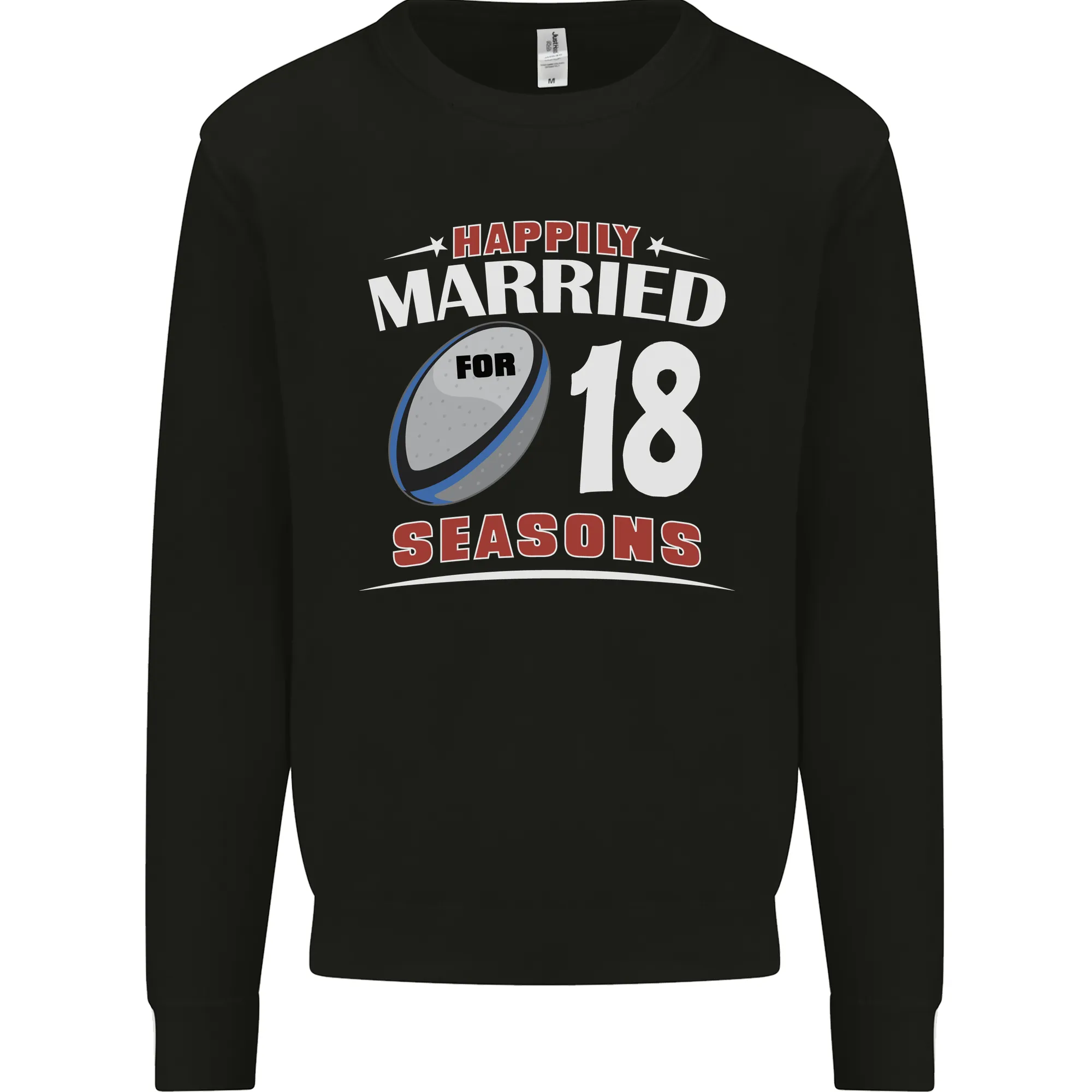 18 Year Wedding Anniversary 18th Rugby Mens Sweatshirt Jumper