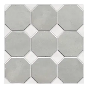 3D Grey and White Geometric Peel and Stick Wall Tile