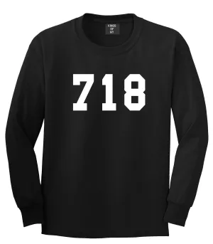 718 New York Area Code Long Sleeve T-Shirt