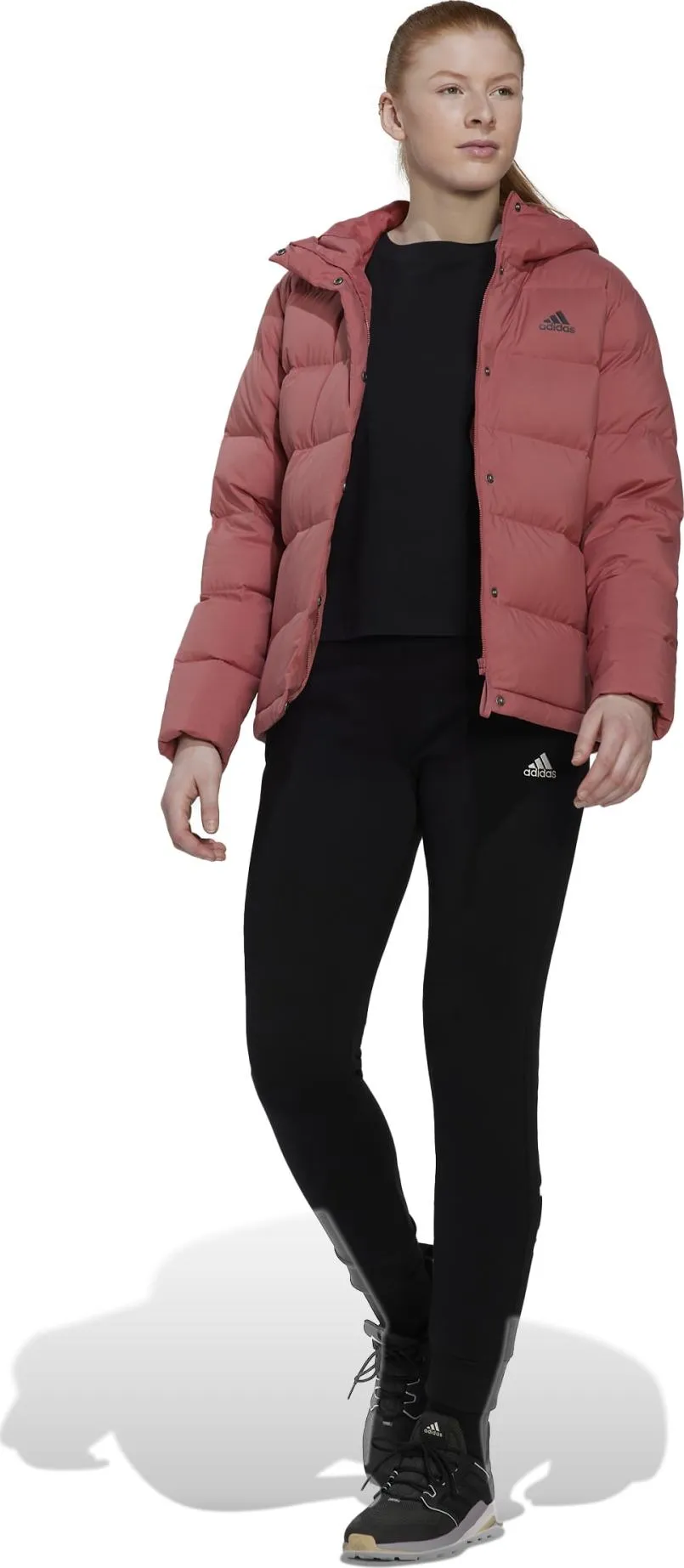 Adidas Women&#x27;s Helionic Hooded Down Jacket Wonred | Buy Adidas Women&#x27;s Helionic Hooded Down Jacket Wonred here | Outnorth