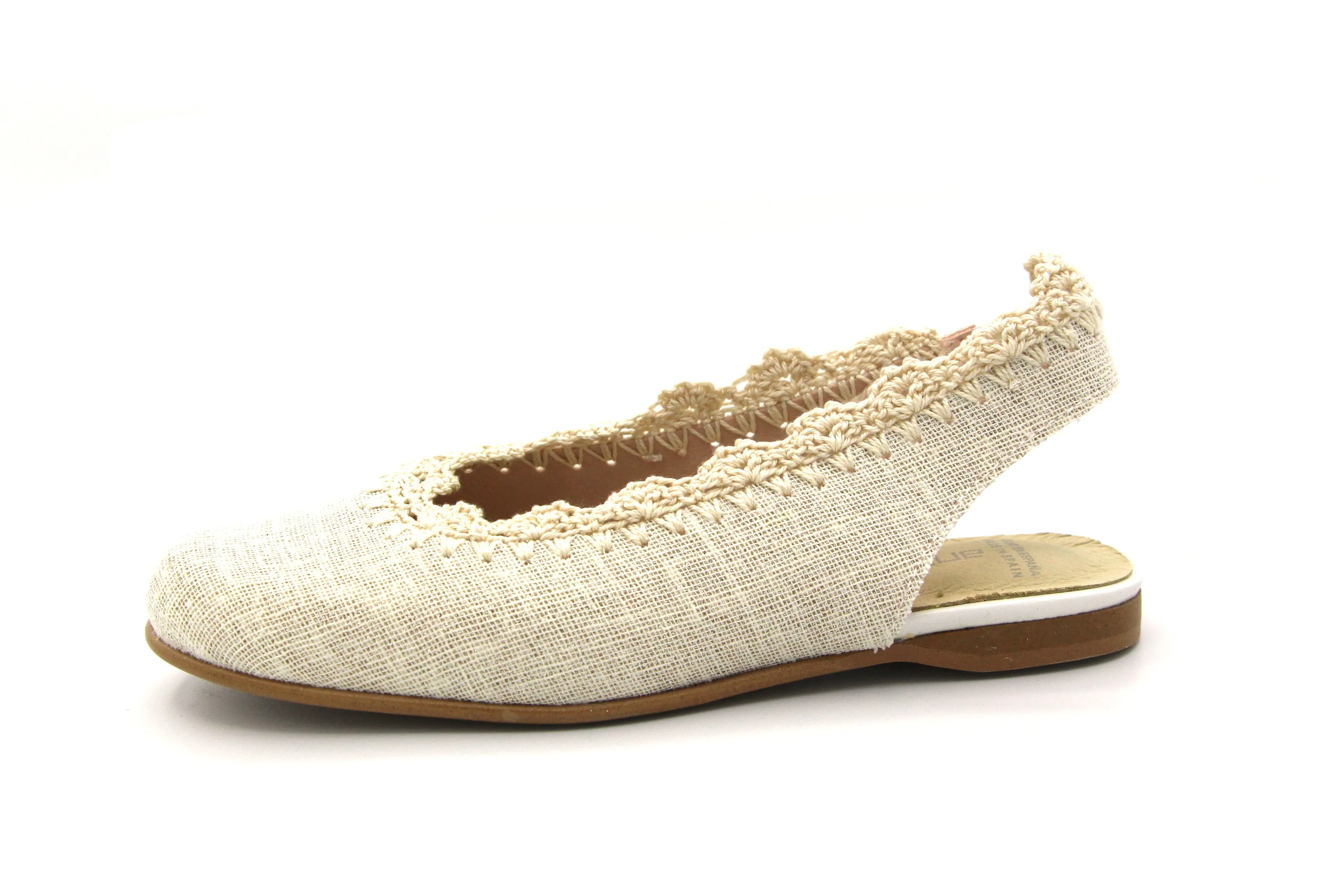 Andanines  Beige Fabric Sling Back 84-6