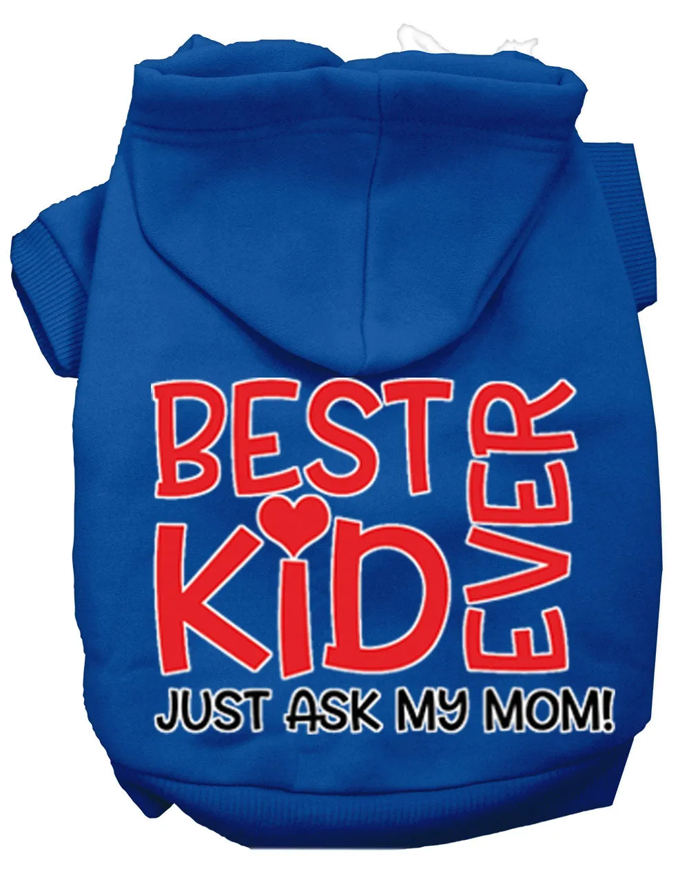 Ask My Mom Screen Print Dog Hoodie Blue S