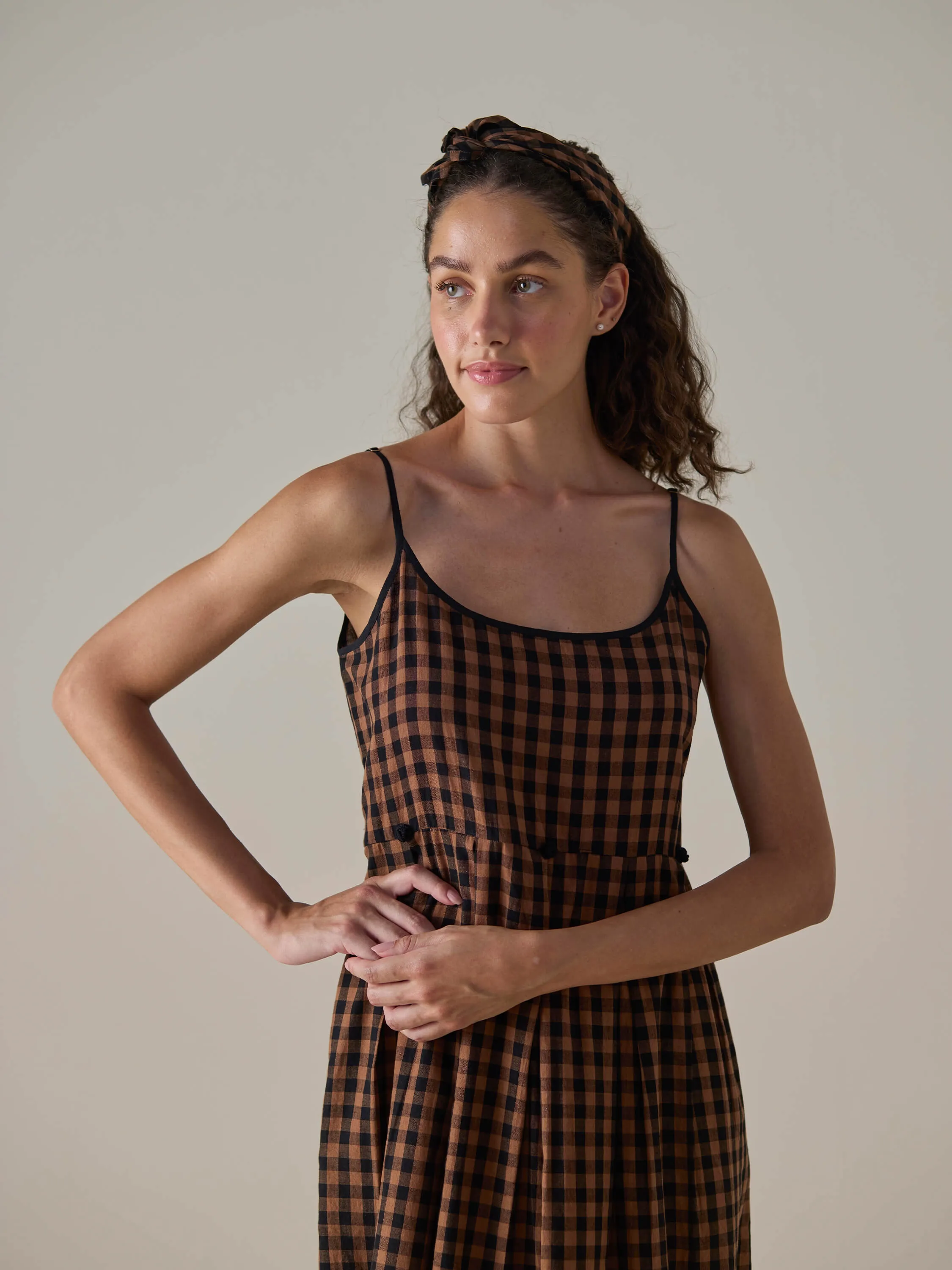 Auburn Check Slip Dress