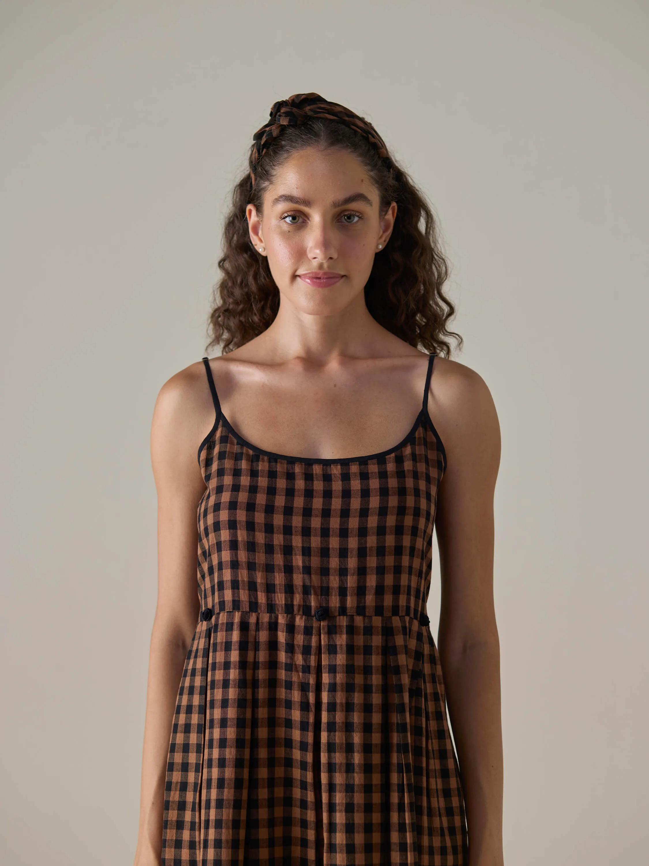 Auburn Check Slip Dress