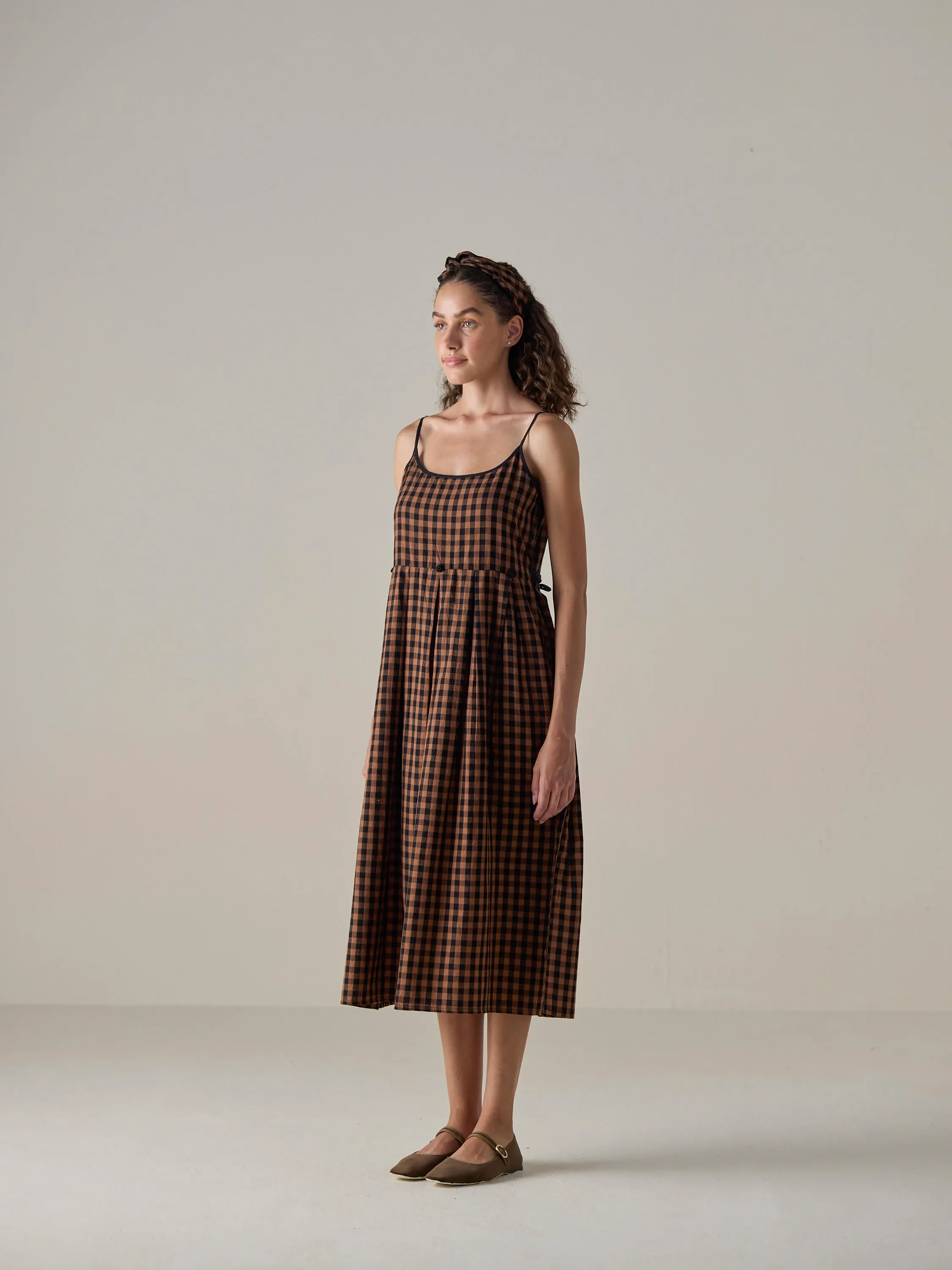 Auburn Check Slip Dress