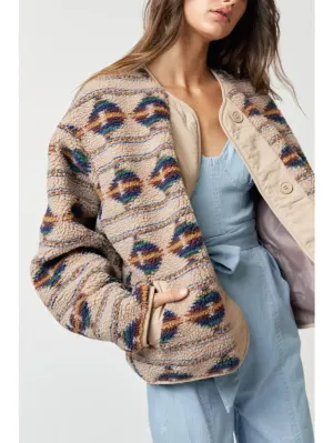 Aztec Printed Sherpa Jacket