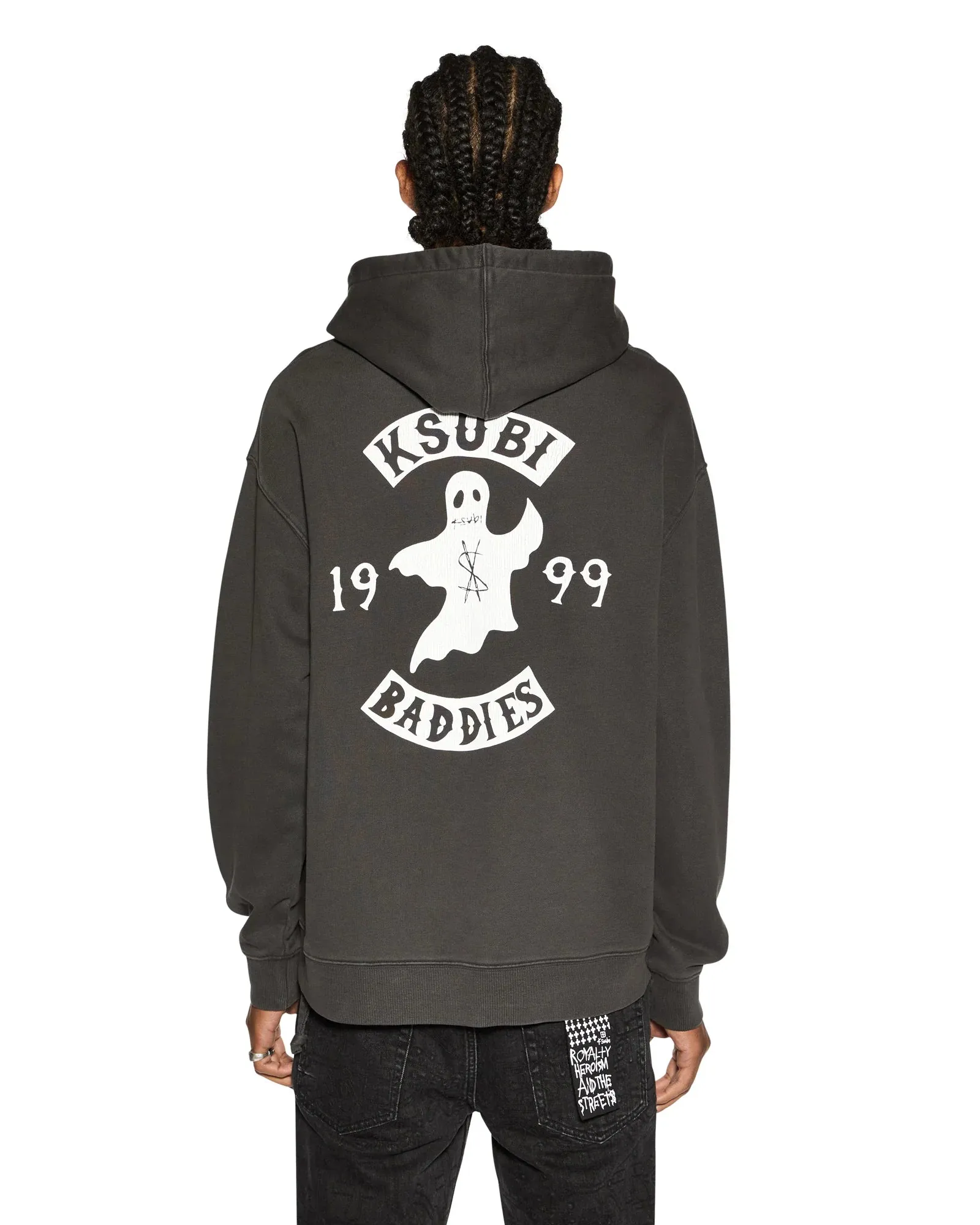 Baddies Biggie Hoodie (Faded Black) - MFA24FL018