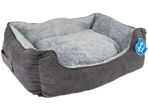 Bed rectangular Corduroy Ash S - 53x42x18cm black/grey