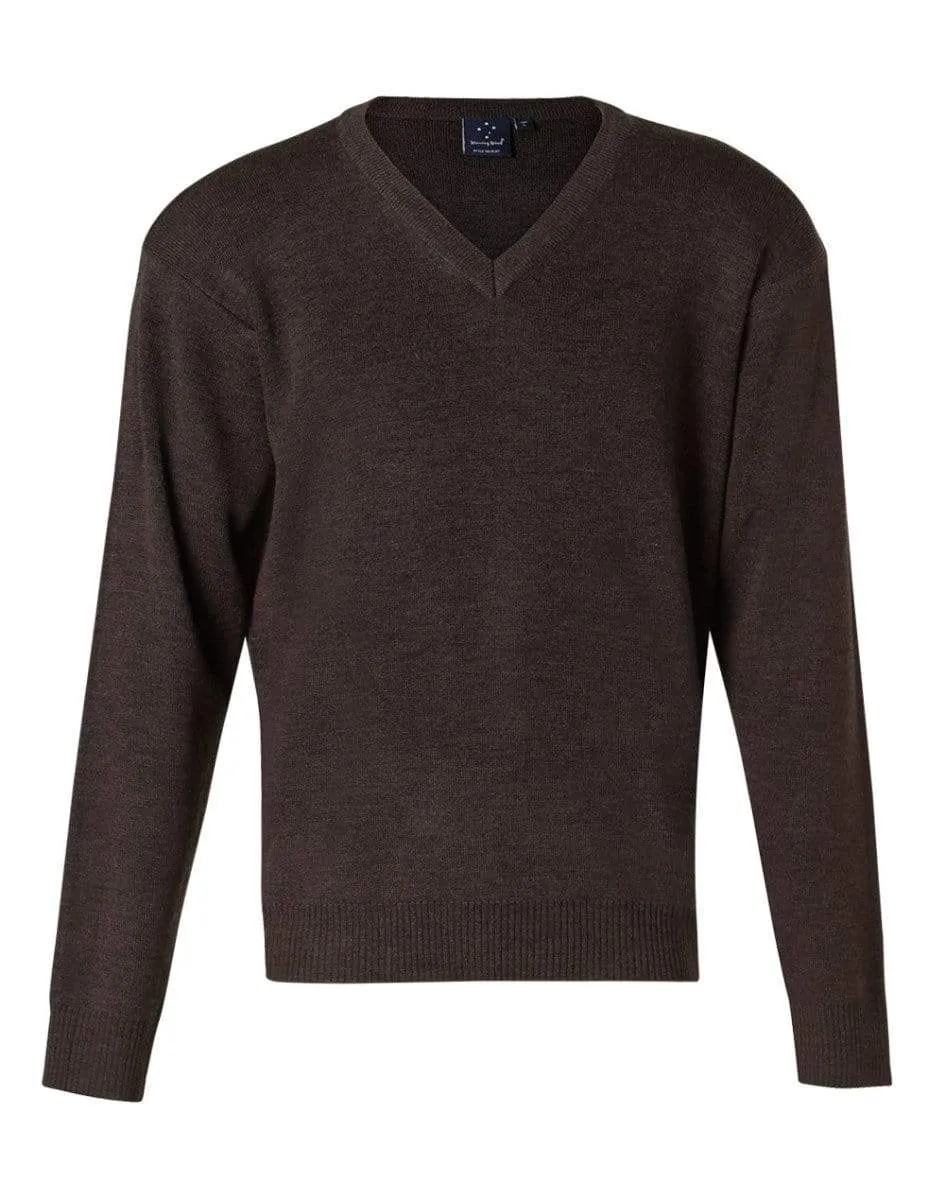 BENCHMARK V Neck Wool/Acrylic Knit Jumper WJ01