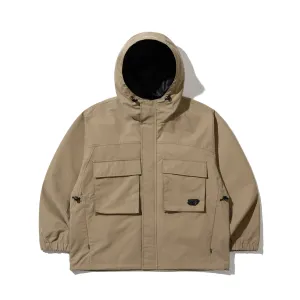 BIG POCKET HOODED JACKET BEIGE