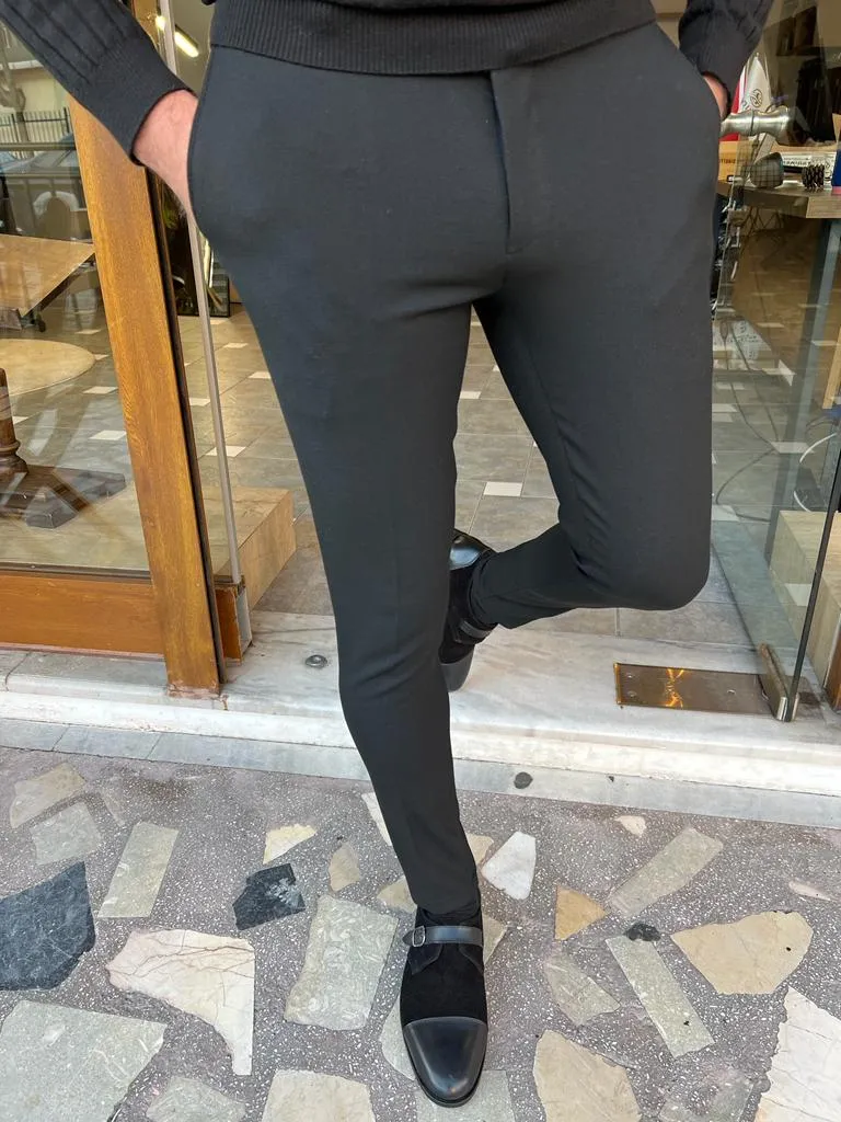 Black Slim Fit Pants for Men by GentWith.com | Worldwide Shipping