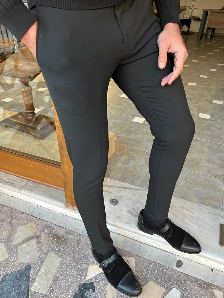 Black Slim Fit Pants for Men by GentWith.com | Worldwide Shipping