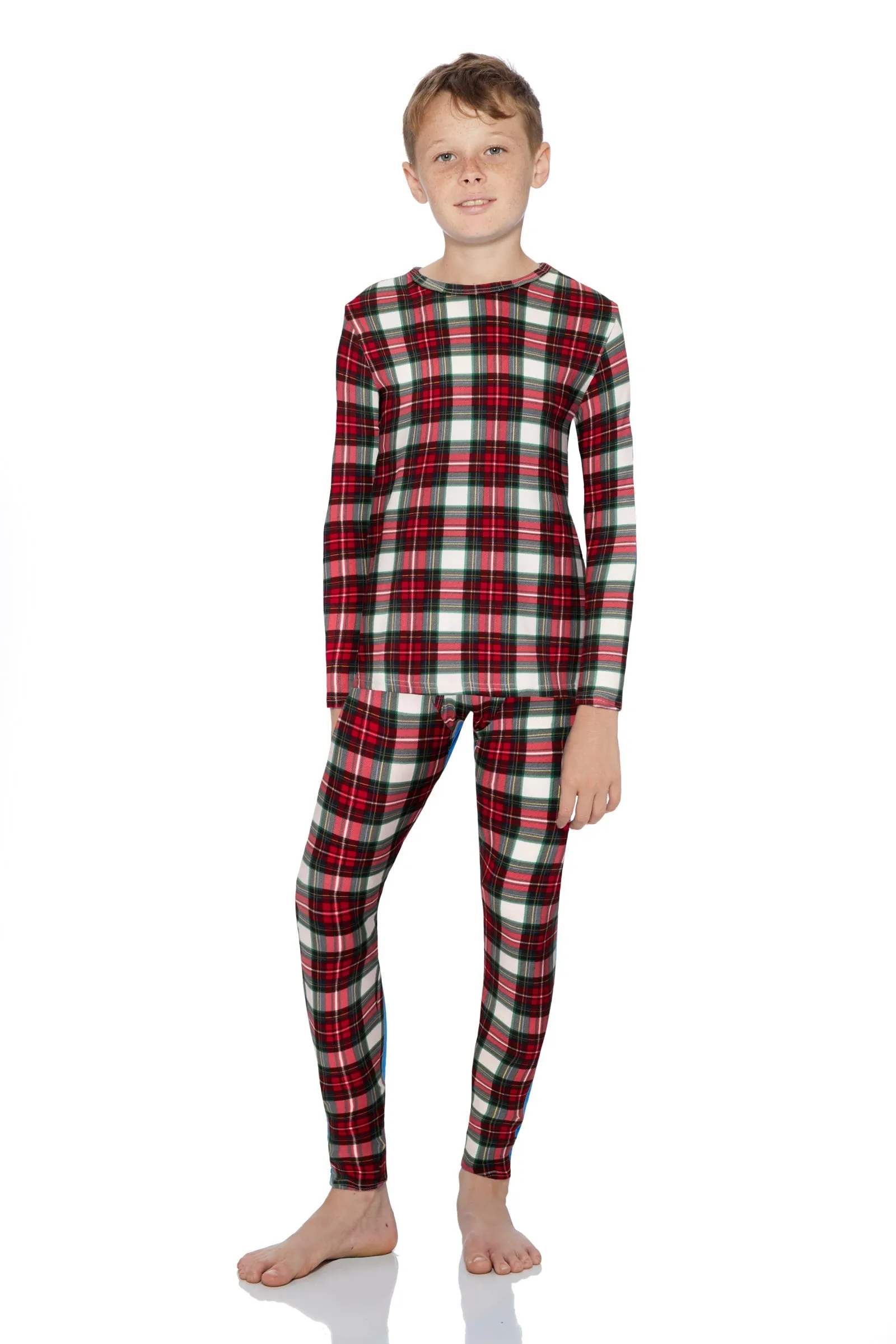 Boys Plaid Series Thermal Set