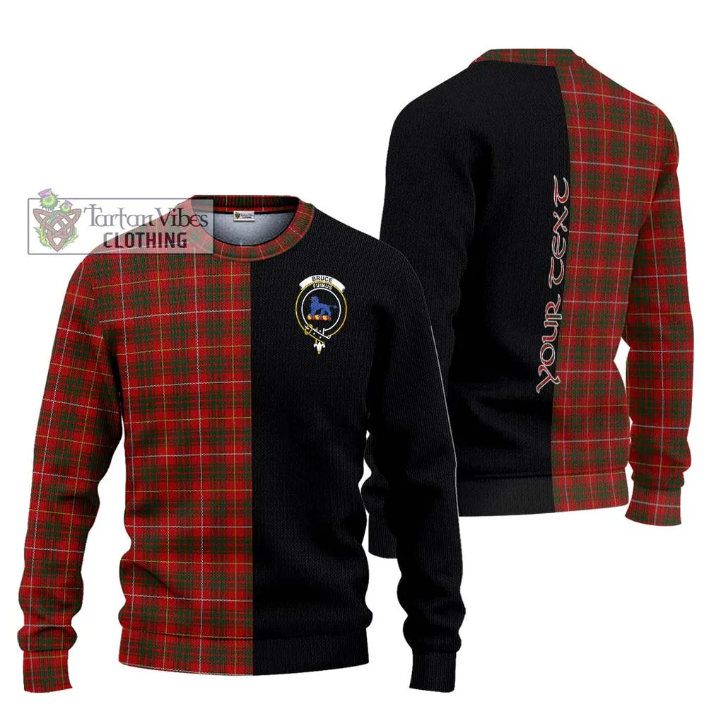 Bruce Tartan Ugly Sweater with Family Crest and Half Of Me Style