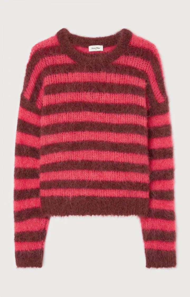 Bymi Jumper - Burgundy & Hortensia Striped