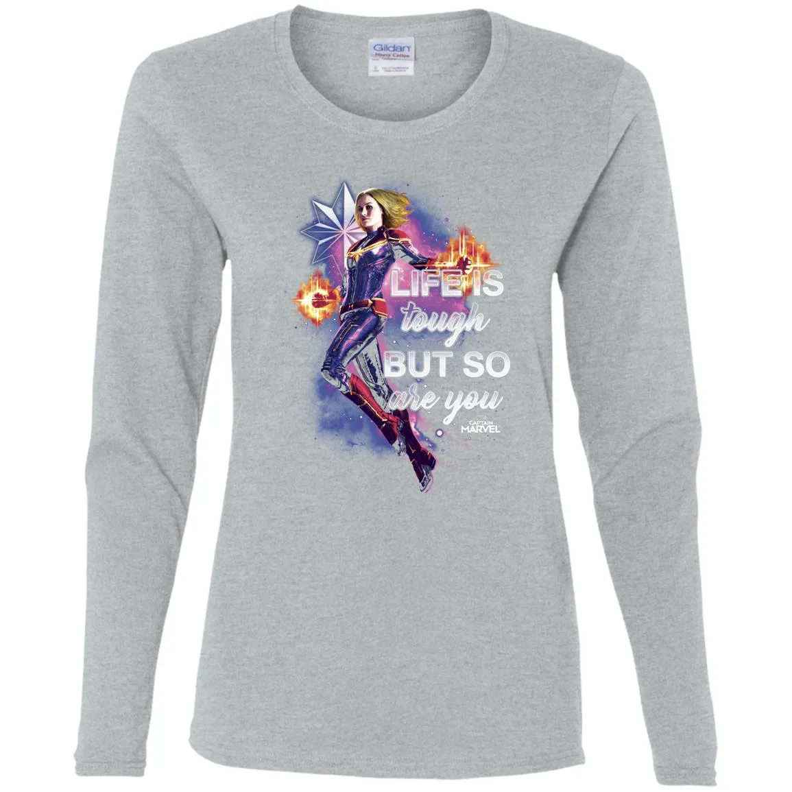 Captain Marvel Inspirational Quote Flight Women Long Sleeve Shirt