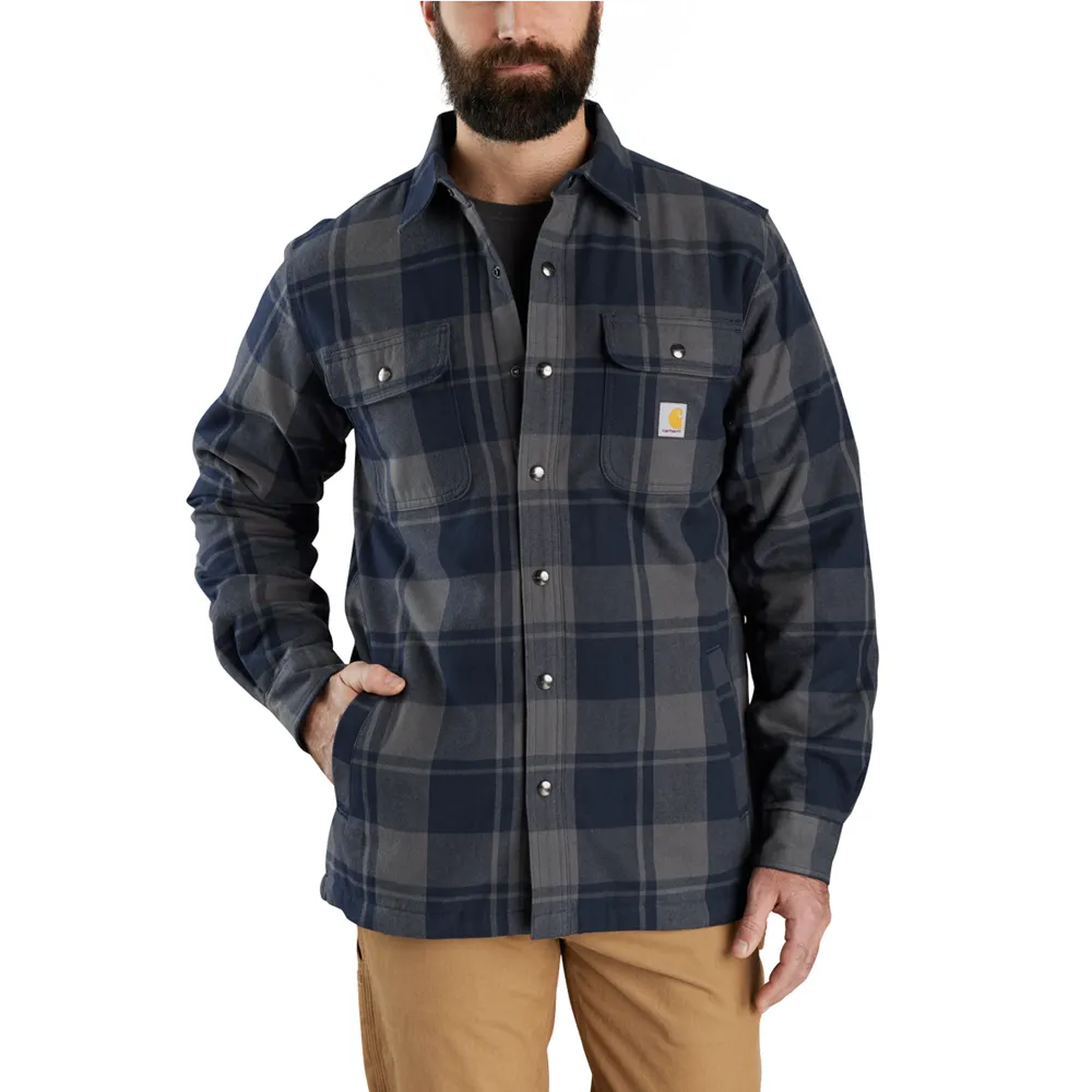 Carhartt Relaxed Fit Heavyweight Flannel Shirt Jacket Sherpa Lined | 105939