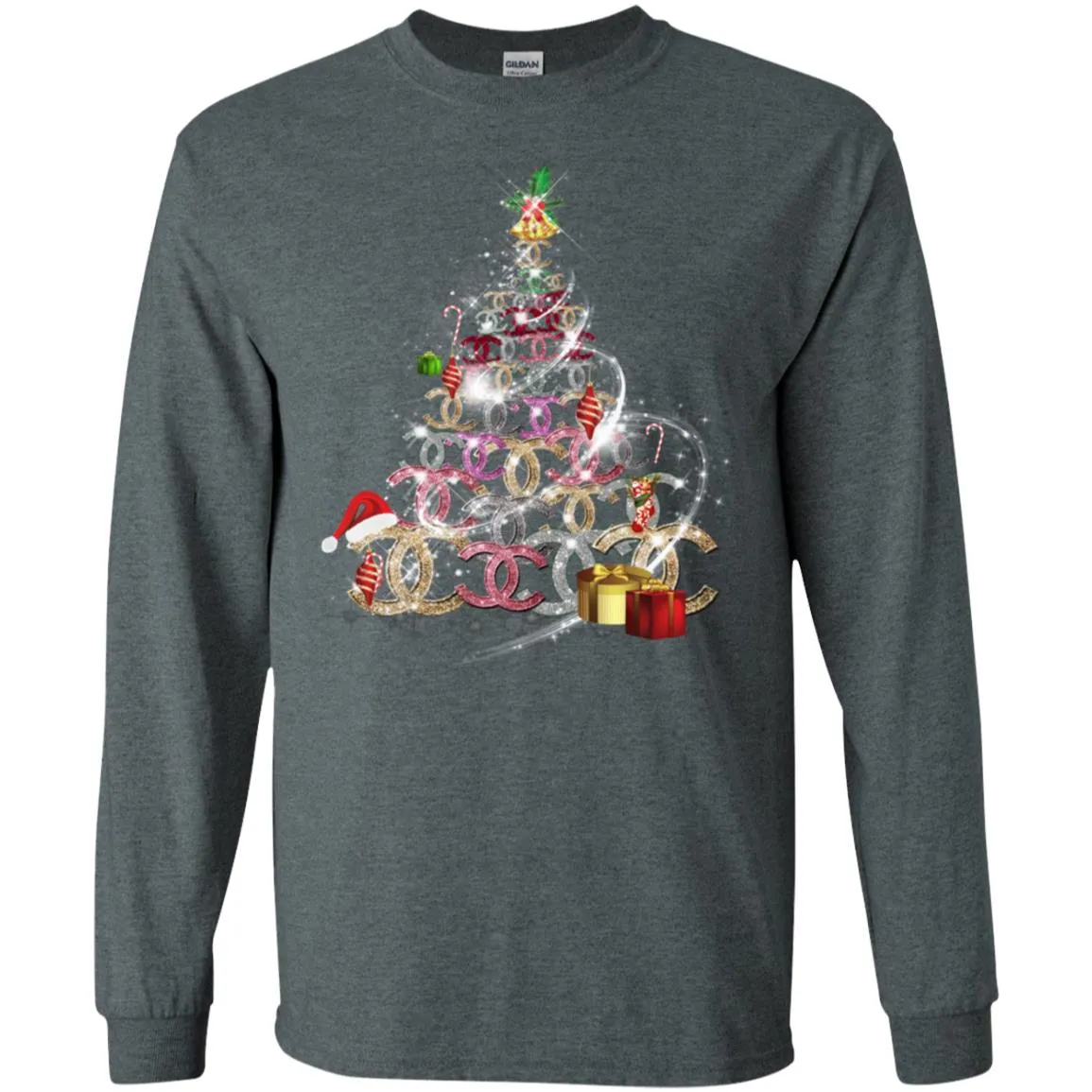 Chanel Christmas Tree T-shirt Men Long Sleeve Shirt