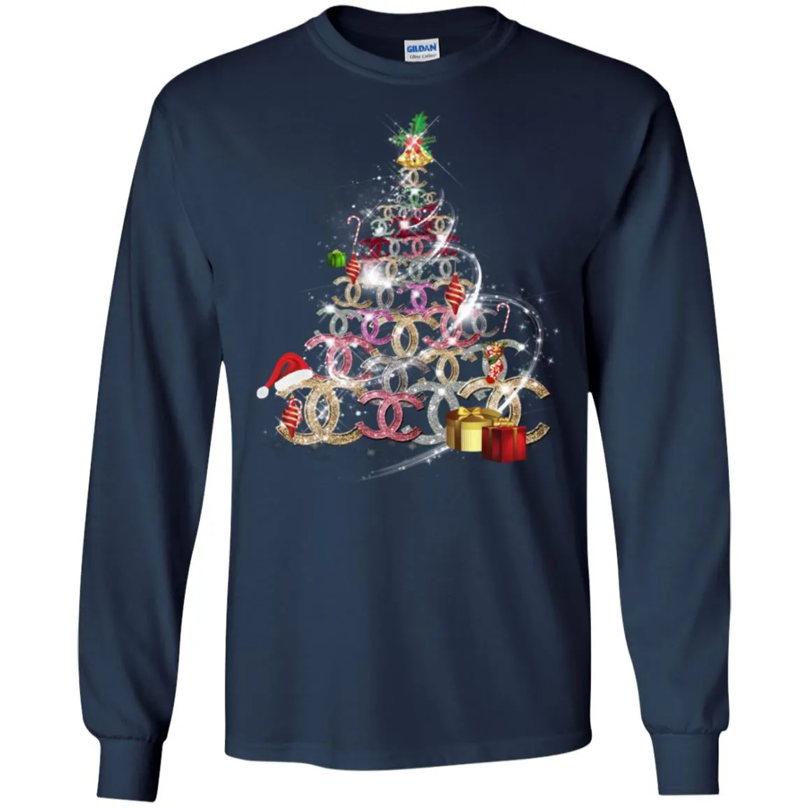 Chanel Christmas Tree T-shirt Men Long Sleeve Shirt