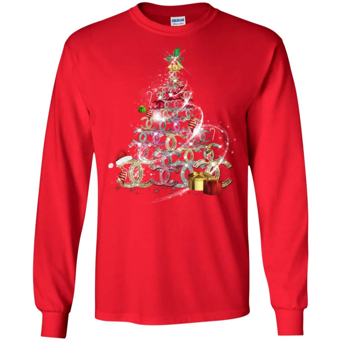 Chanel Christmas Tree T-shirt Men Long Sleeve Shirt