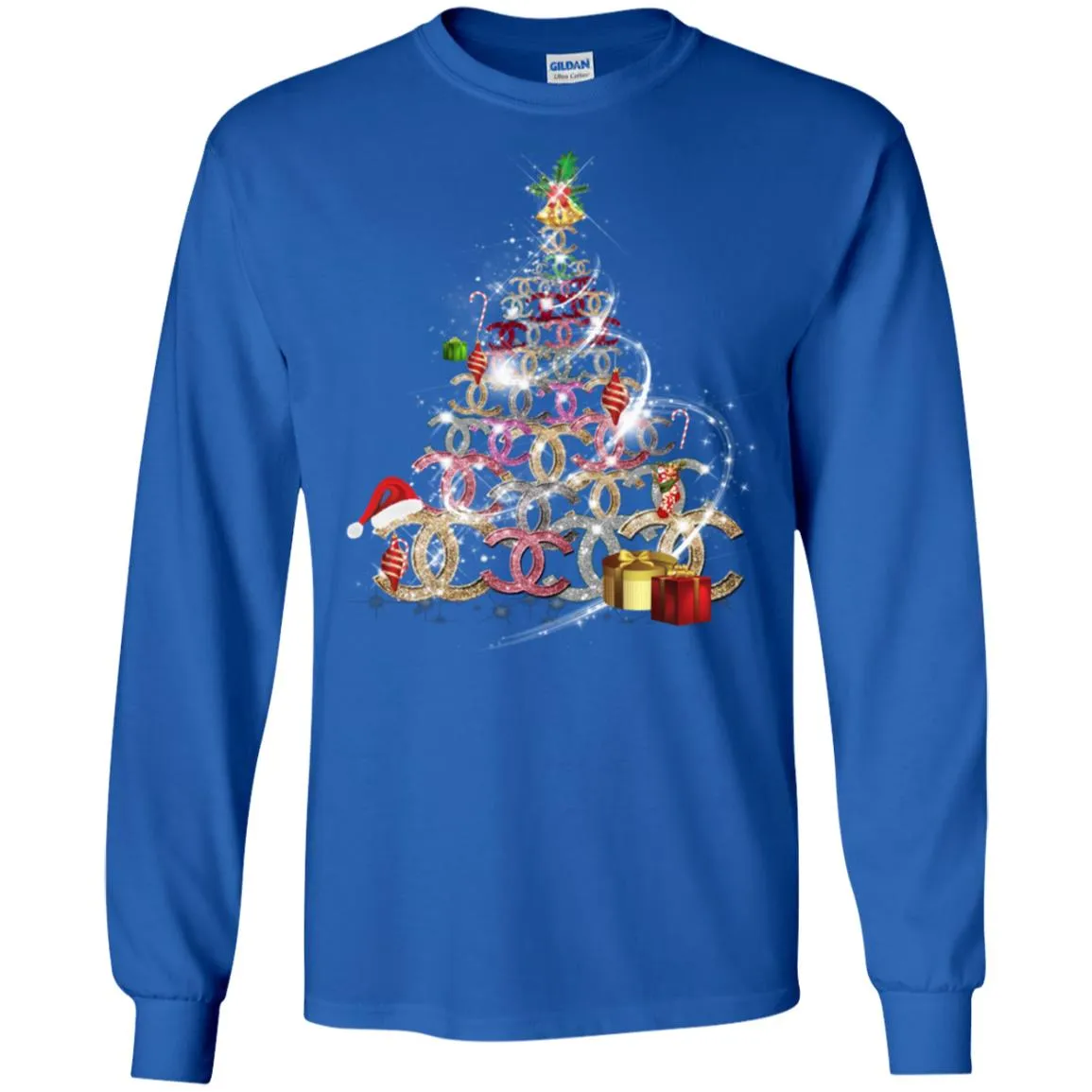 Chanel Christmas Tree T-shirt Men Long Sleeve Shirt