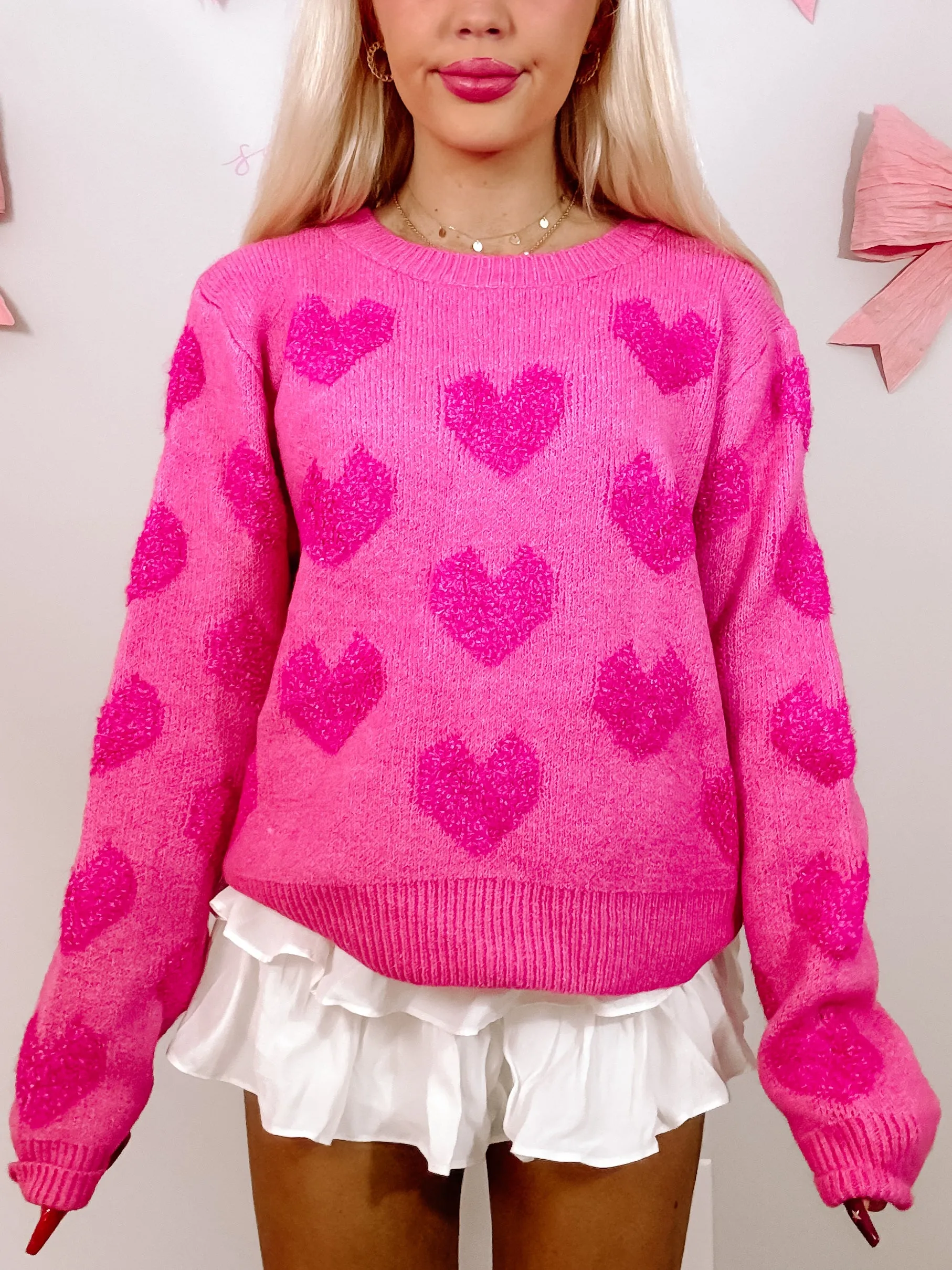 Change of Heart Sweater | Hot Pink