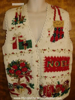 Cheesy 80s Ornate Christmas Sweater Vest