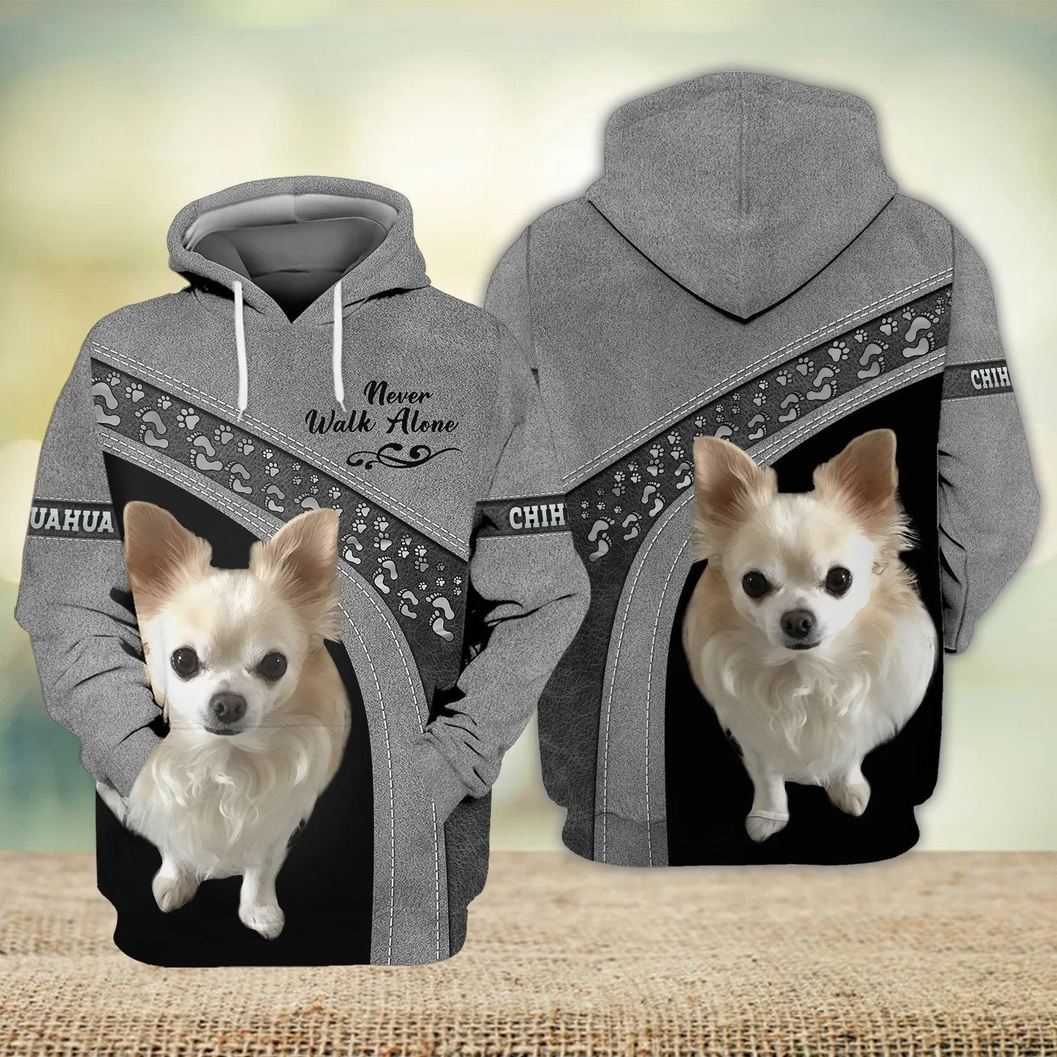 Chihuahua Love Never Walk Alone Love 3D Full Print Shirts, Shirt For Dog Lovers, Dog Memorial Gifts for loss of Dog