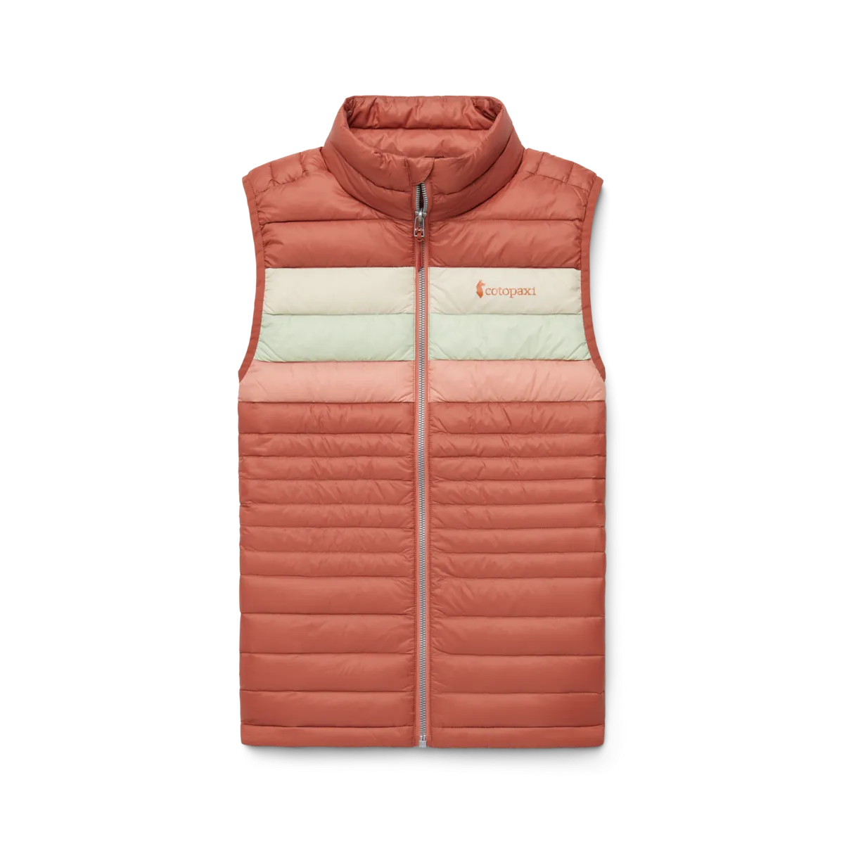 Cotopaxi Women&#x27;s Fuego Down Vest Faded Brick Stripes | Buy Cotopaxi Women&#x27;s Fuego Down Vest Faded Brick Stripes here | Outnorth