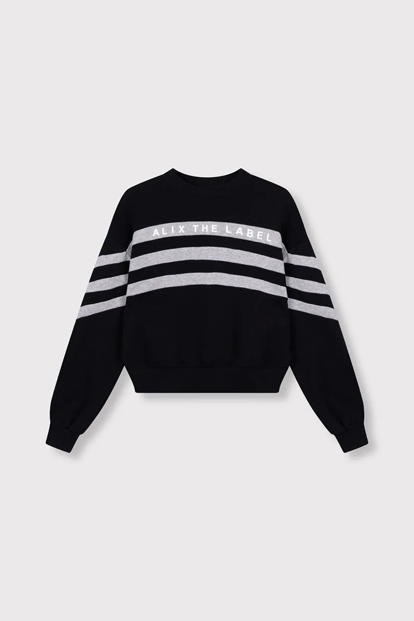 Cropped Sweater - Zwart Dessin