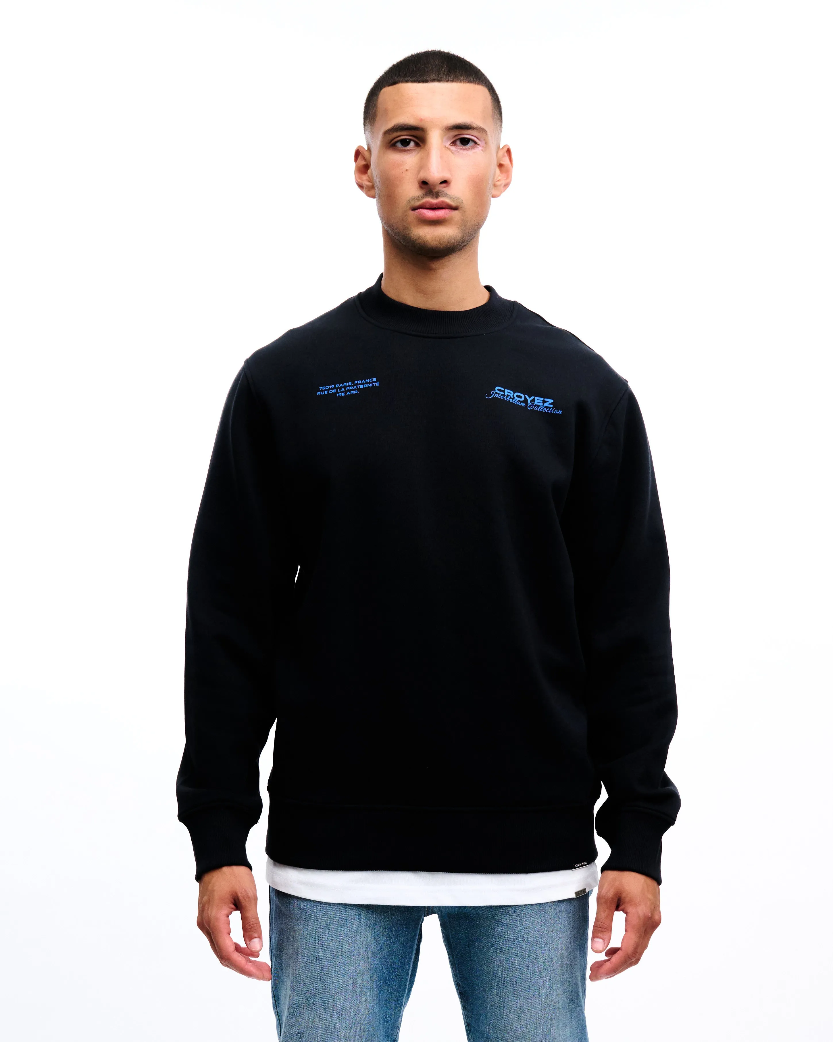 CROYEZ COLLECTION SWEATER - BLACK/COBALT