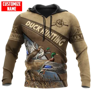 Custom Duck Hunting Hoodie, 3D All Over Print Duck Hunting Hoodies For Him Her, Hunter Hoodie Hunter Gift