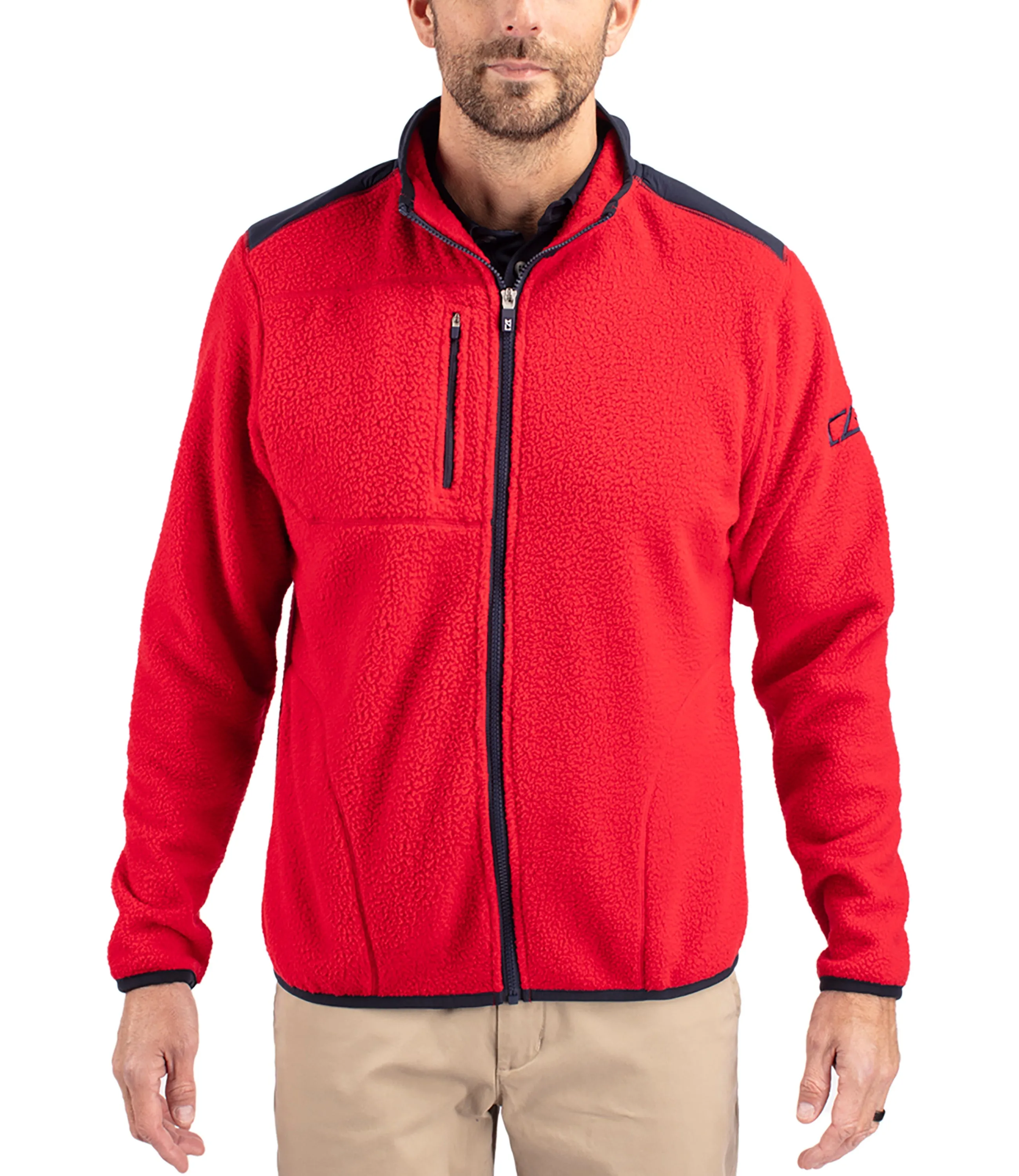 Cutter & Buck Cascade Eco Sherpa Mens Big & Tall Fleece Jacket