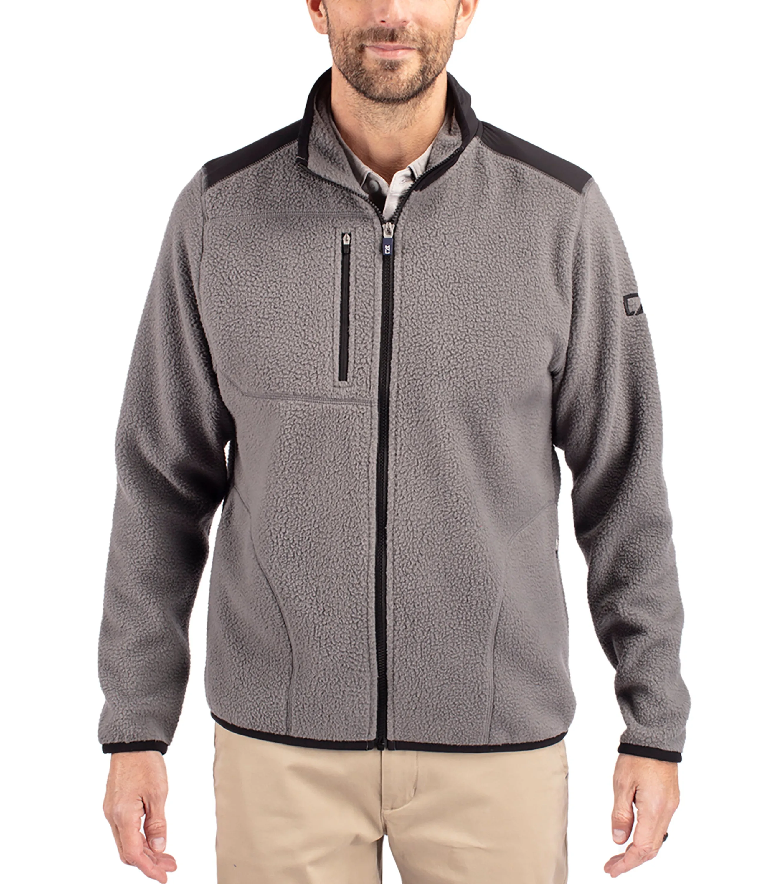 Cutter & Buck Cascade Eco Sherpa Mens Big & Tall Fleece Jacket