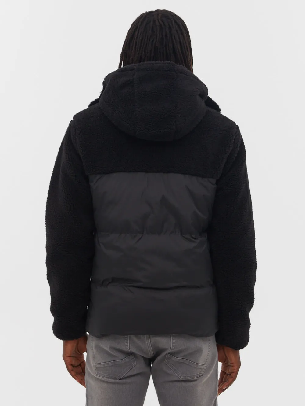 Detta Puffer Sherpa Hooded Bomber Jacket