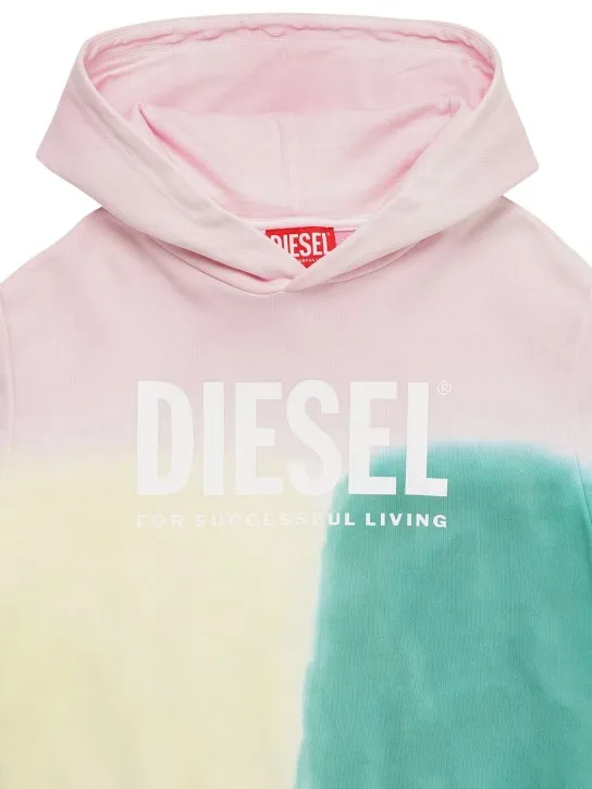 Diesel Kids   Color block cotton sweatshirt hoodie 