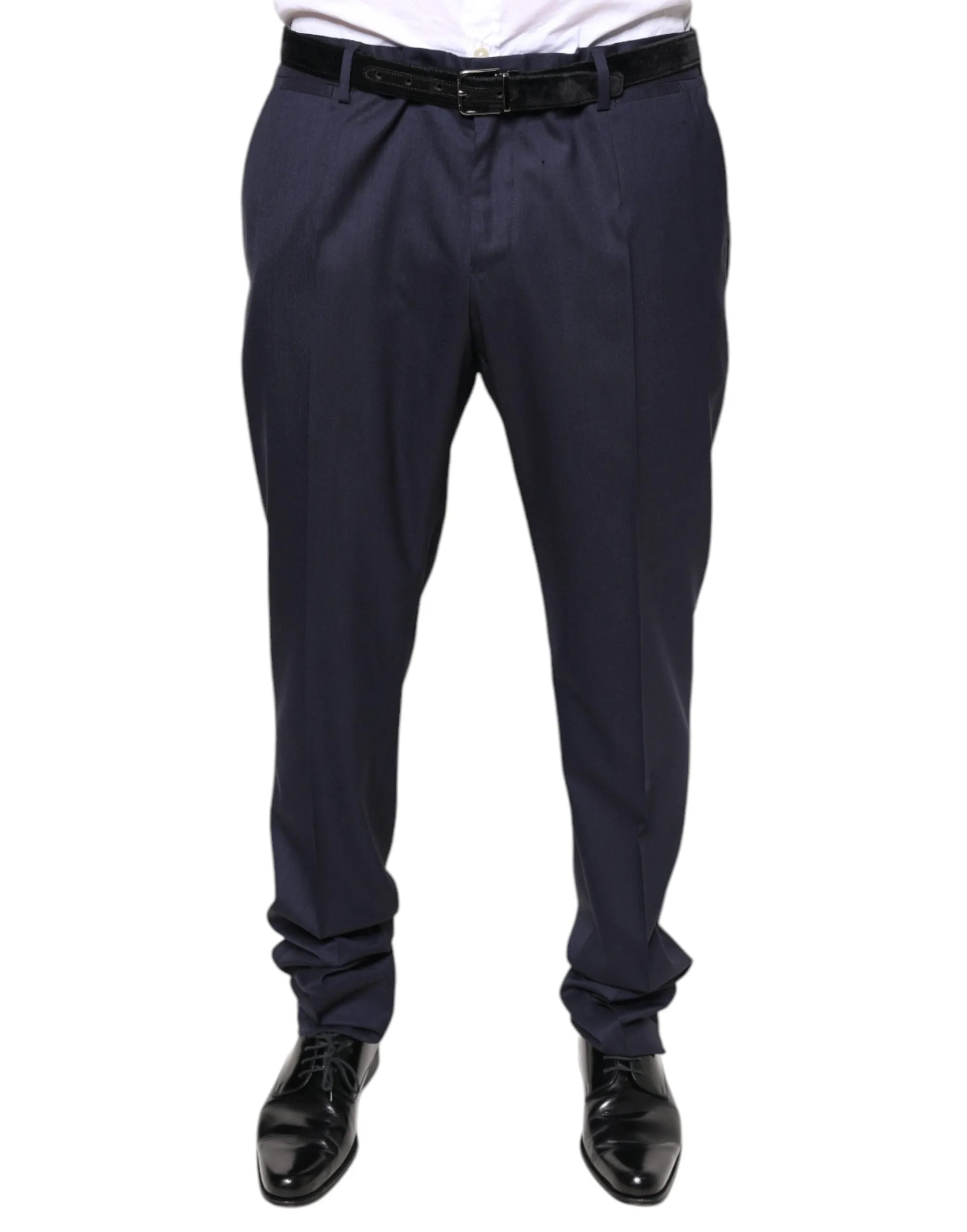 Dolce & Gabbana Blue Wool Skinny Formal Dress Pants