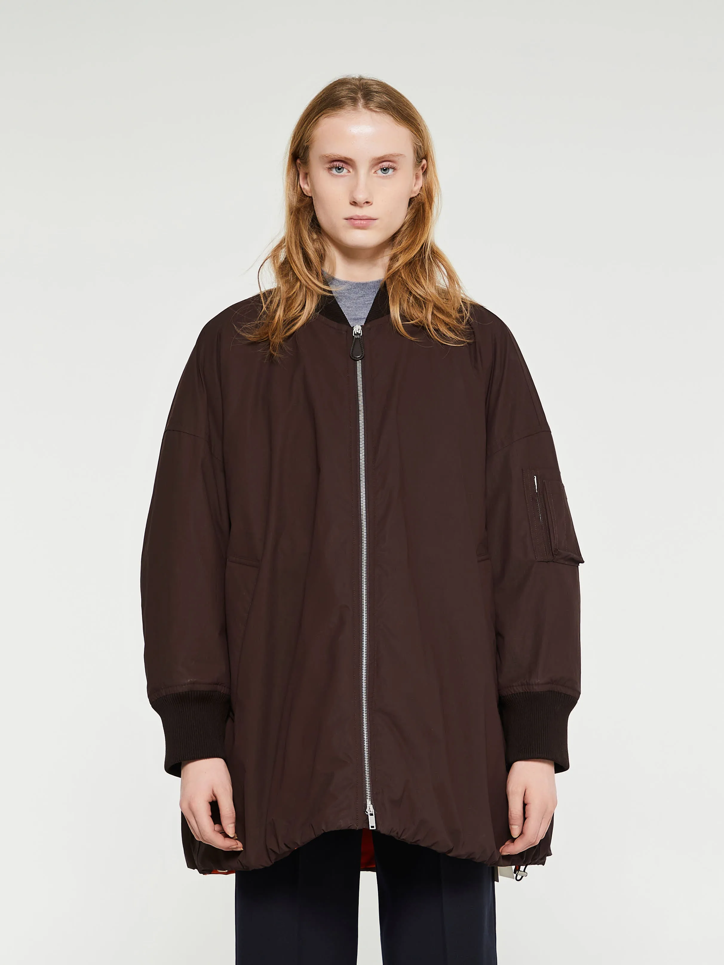 Down Coat in Chocolate