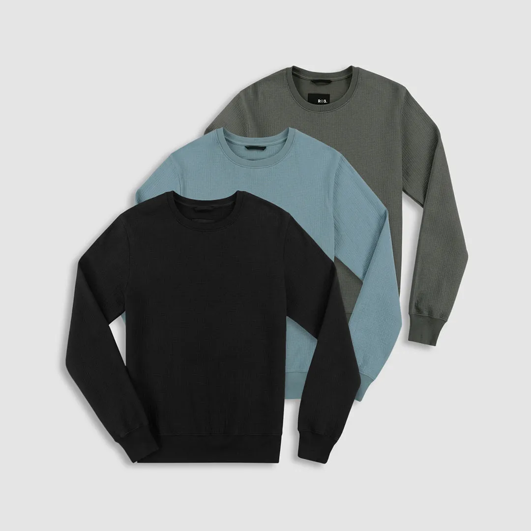 Dual Layer Crew Neck Sweatshirt Gunmetal