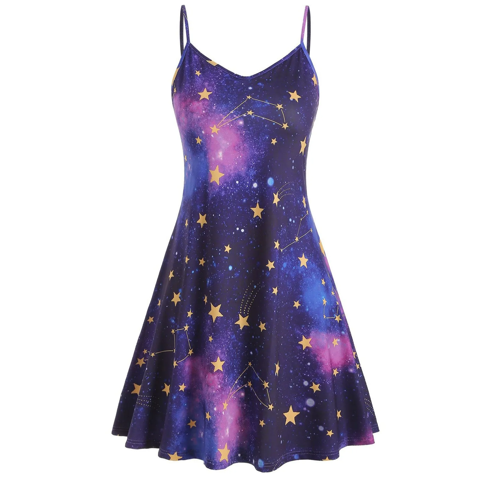 Fashion Galaxy Print Ladies Slip Dress