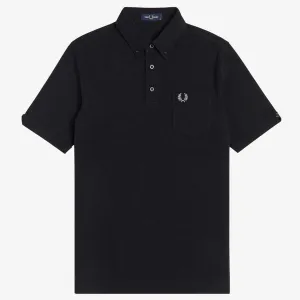 Fred Perry Button Down Polo - Black