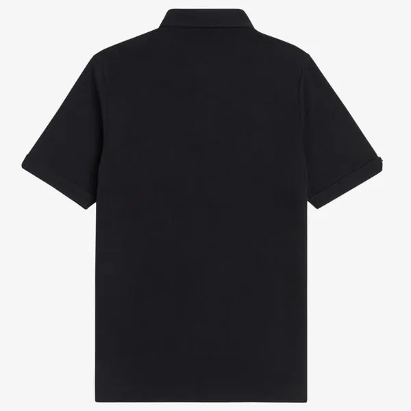 Fred Perry Button Down Polo - Black